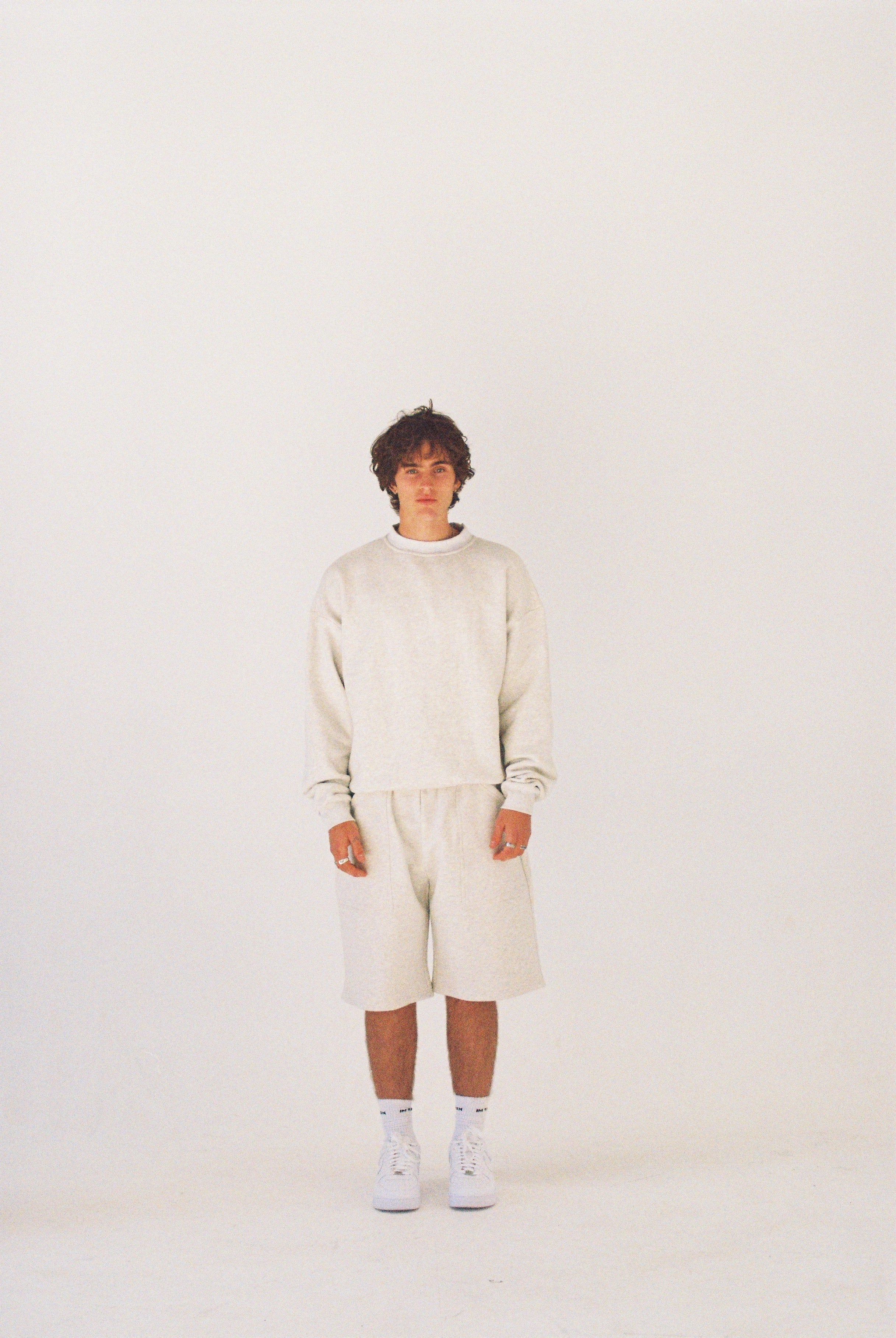 CAPSULE SWEAT SHORTS - GREY MARL