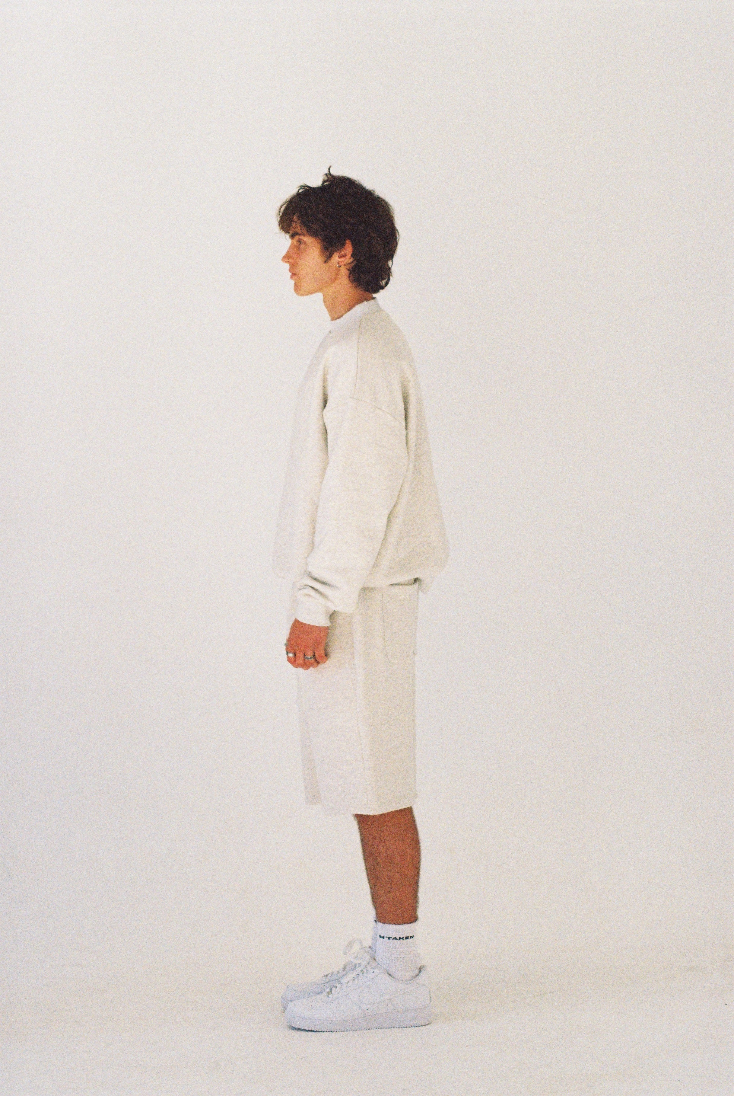 CAPSULE SWEAT SHORTS - GREY MARL