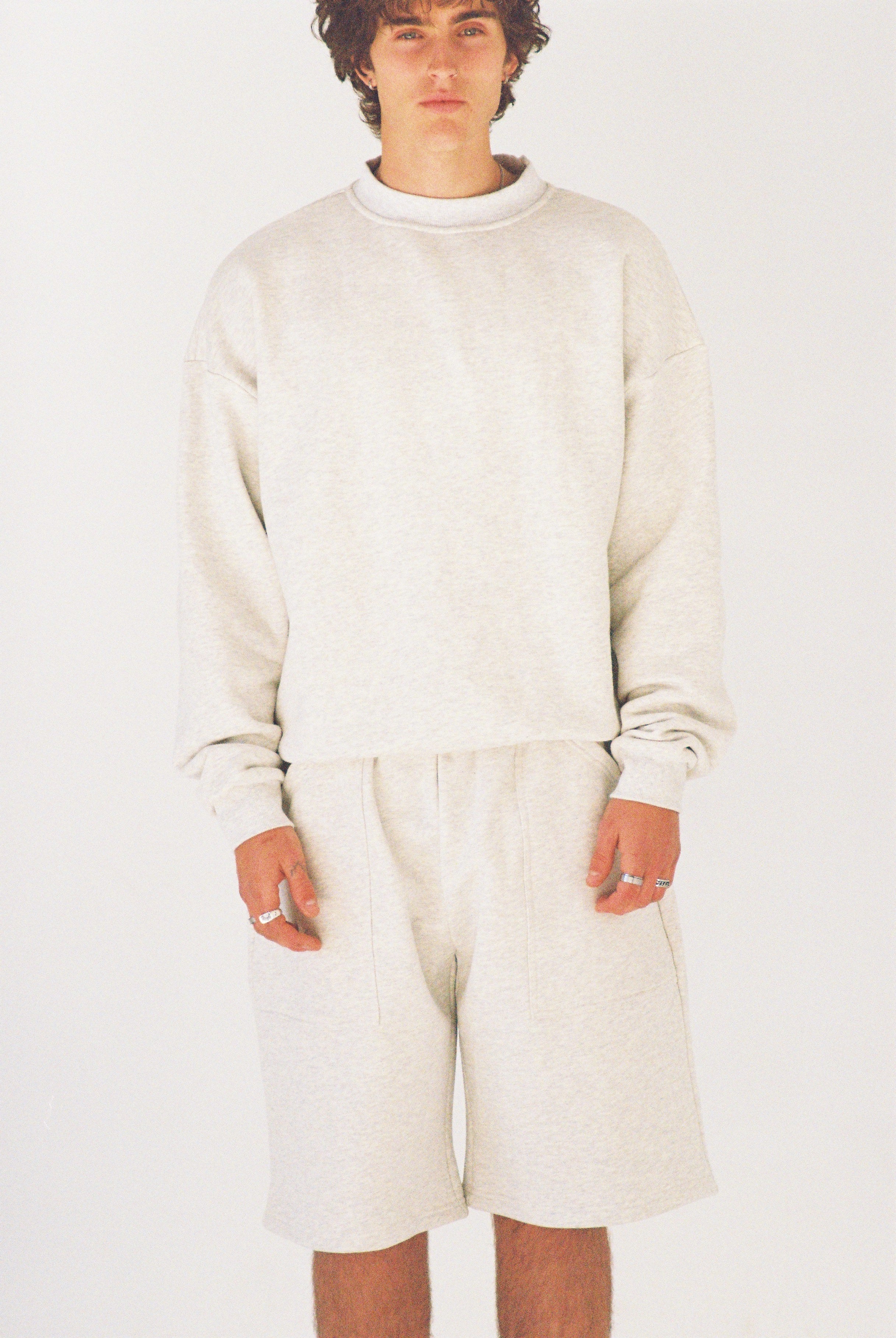 CAPSULE SWEAT SHORTS - GREY MARL