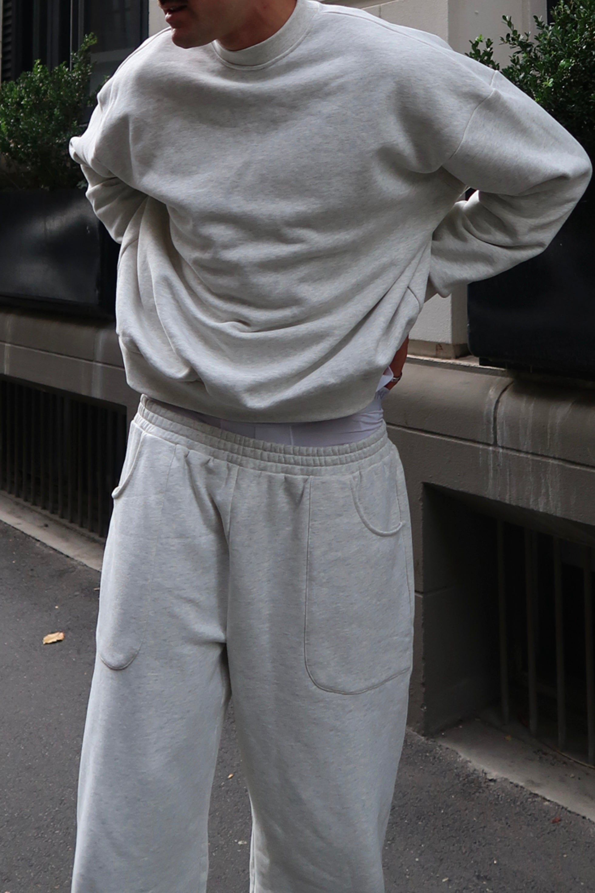 CAPSULE SWEATPANTS - GREY MARL